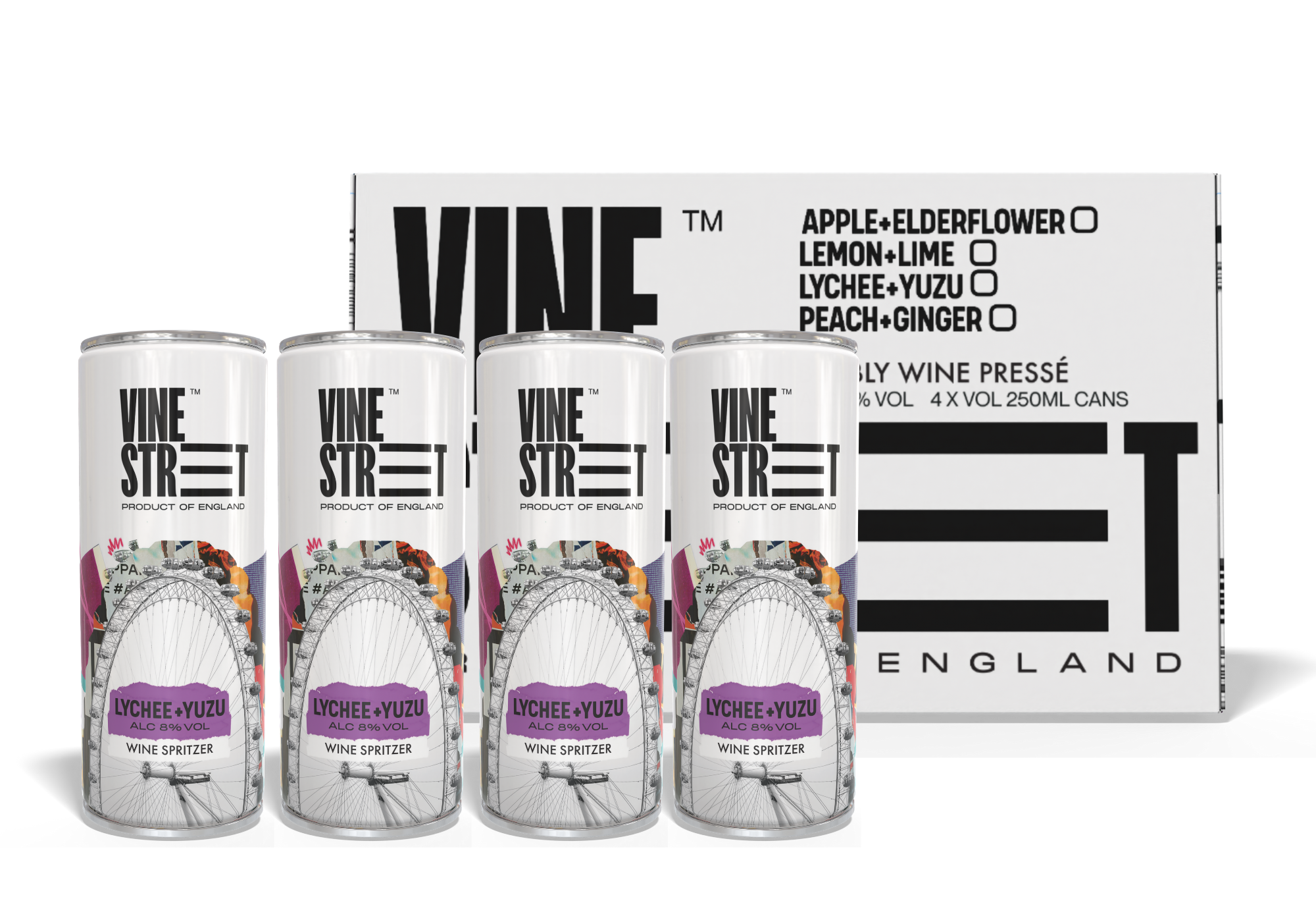 LYCHEE + YUZU WINE SPRITZER - 4 CANS