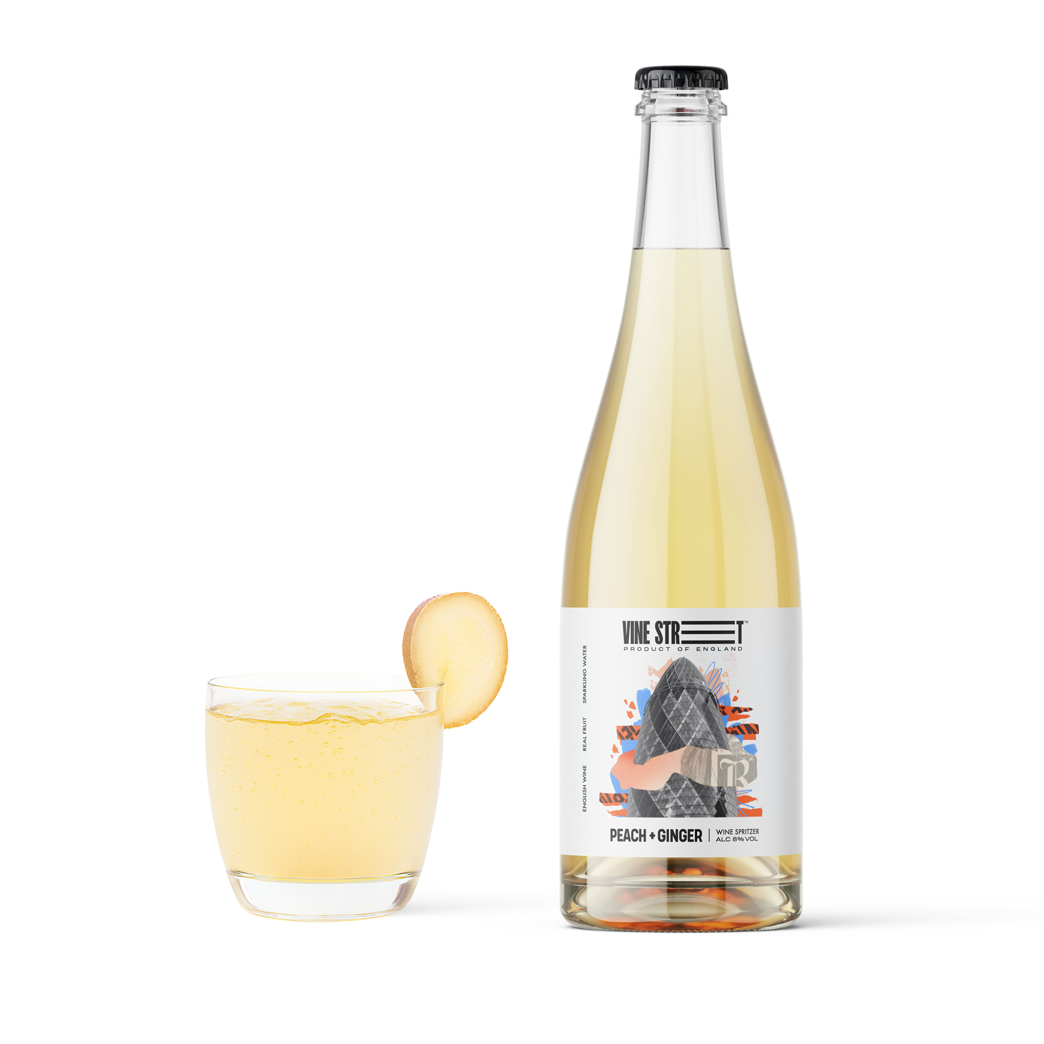 PEACH + GINGER WINE SPRITZER - BOTTLE