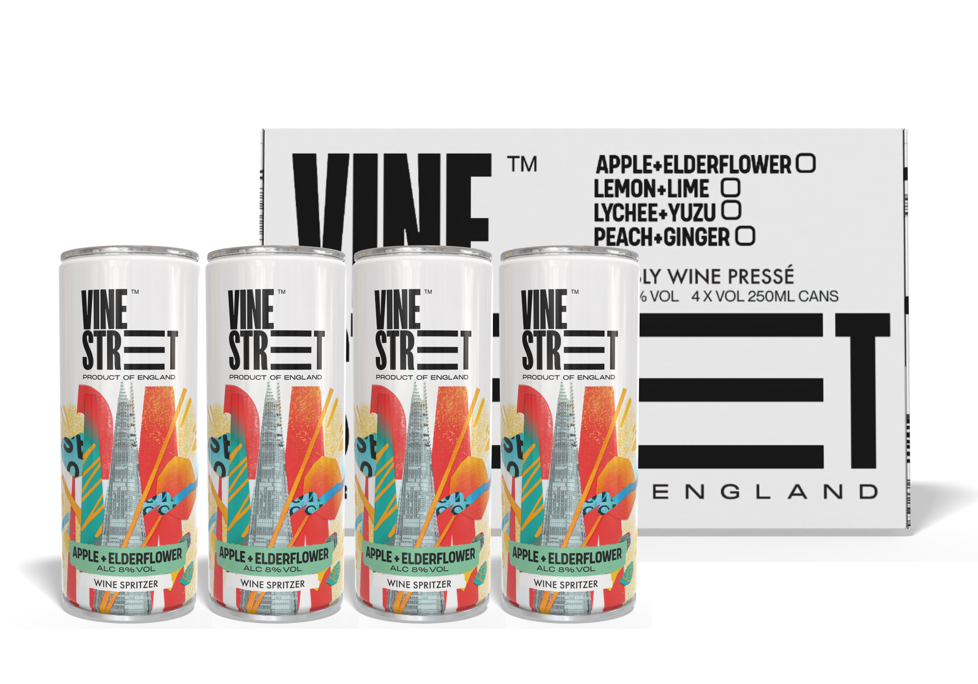 APPLE + ELDERFLOWER WINE SPRITZER - 4 CANS